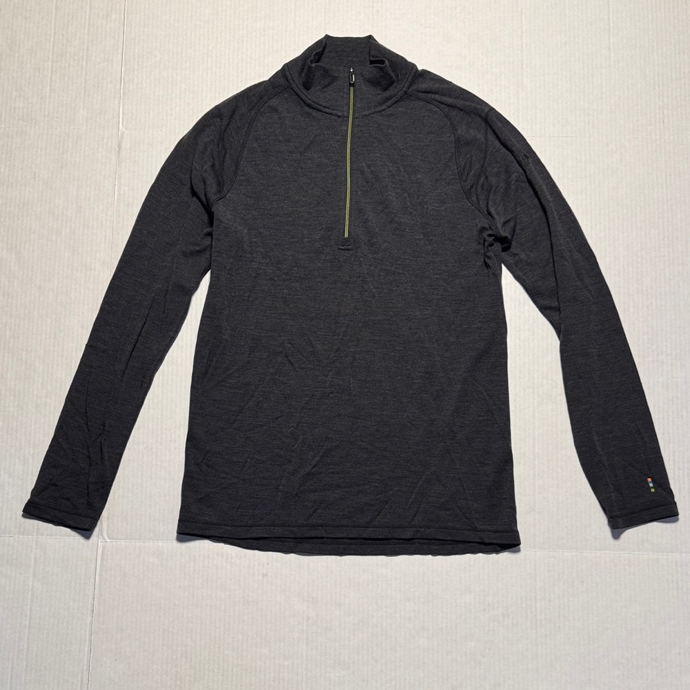 SMARTWOOL Men's Classic All Season Merino Base Layer Black 1/4 Zip Long Sleeve L